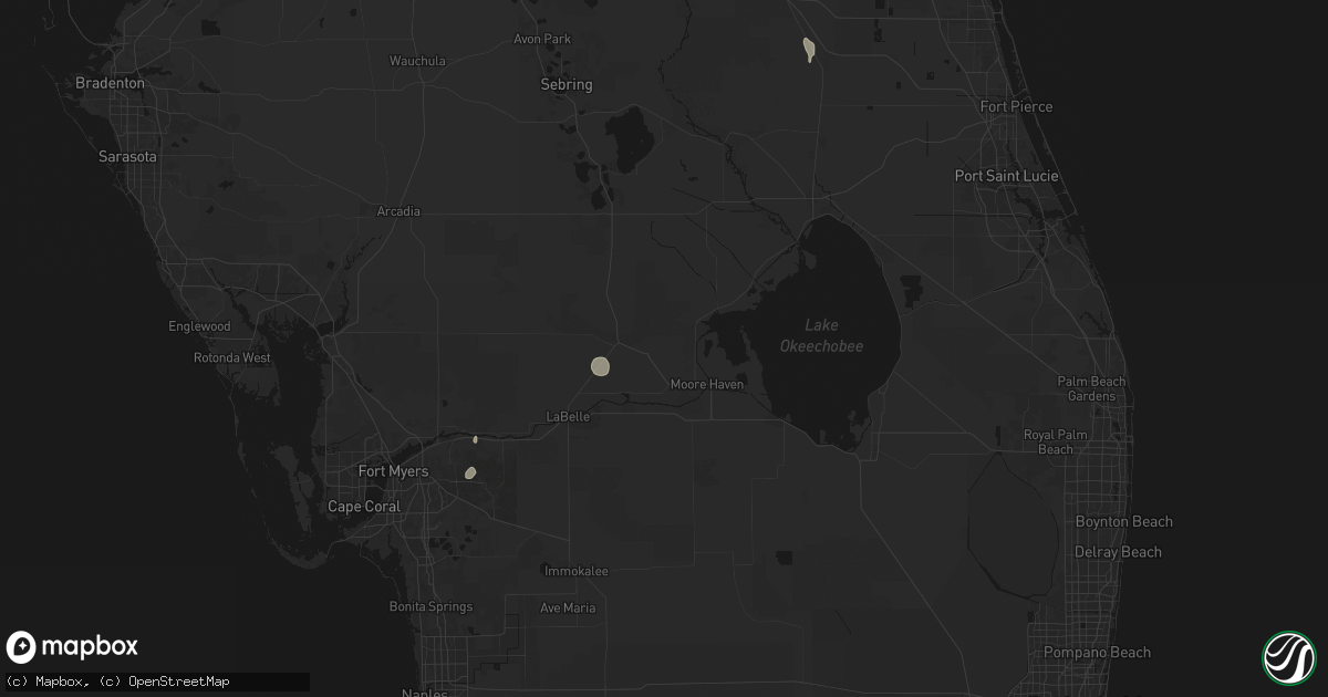 Hail map in Moore Haven, FL on April 6, 2026