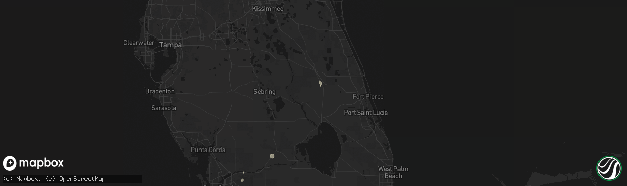 Hail map in Okeechobee, FL on April 6, 2026