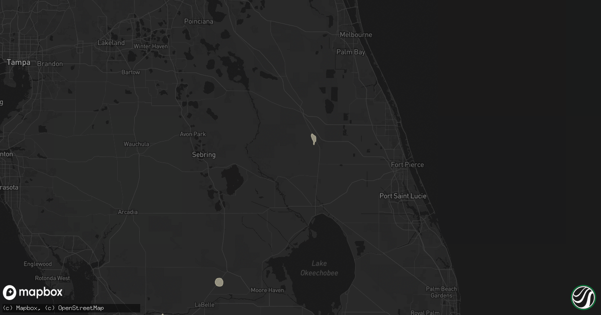 Hail map in Okeechobee, FL on April 6, 2026