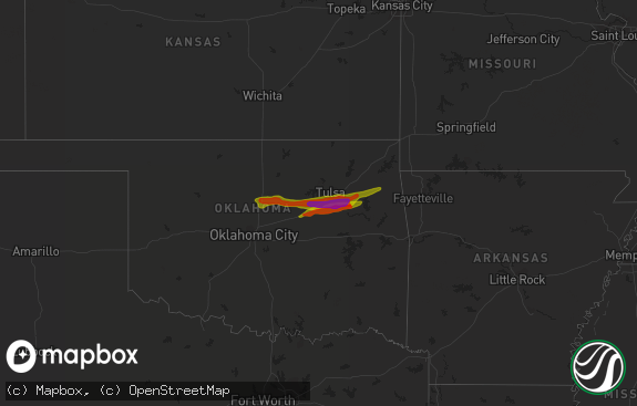 Hail map preview on 04-07-2008