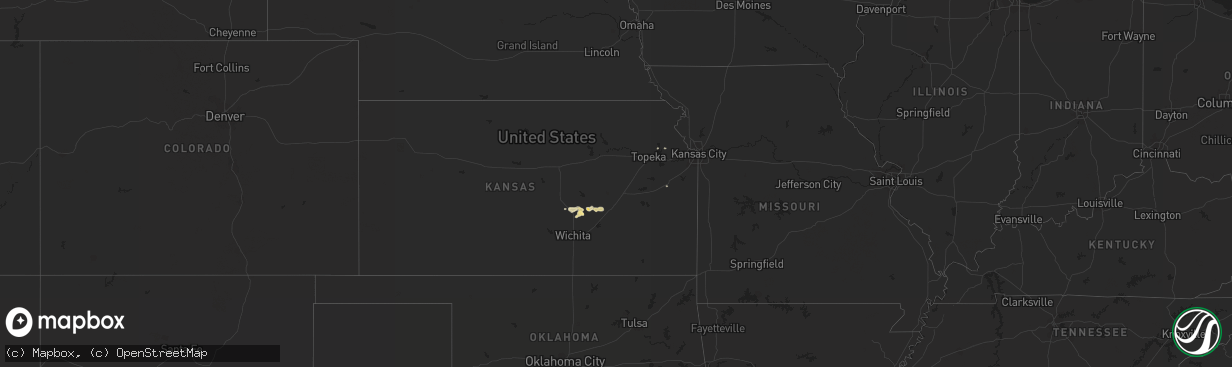 Hail map in Kansas on April 7, 2011