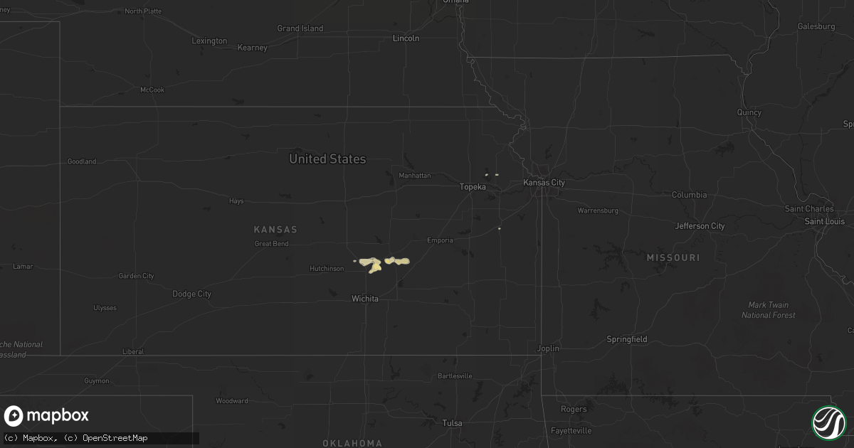 Hail map in Kansas on April 7, 2011