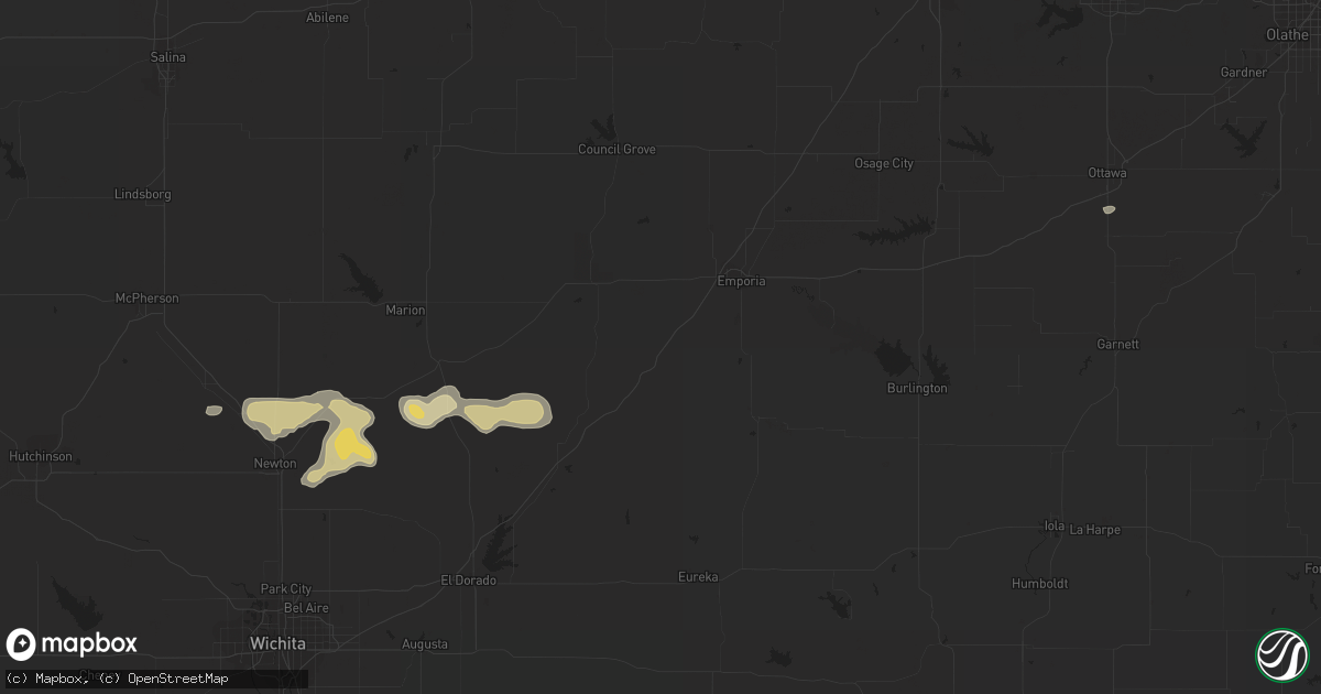 Hail map in Newton, KS on April 7, 2011