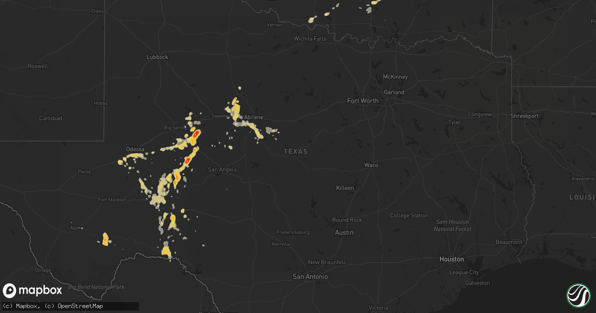 Hail map on April 7, 2012