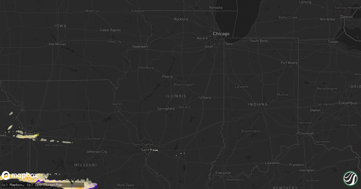 Hail map in Illinois on April 7, 2013