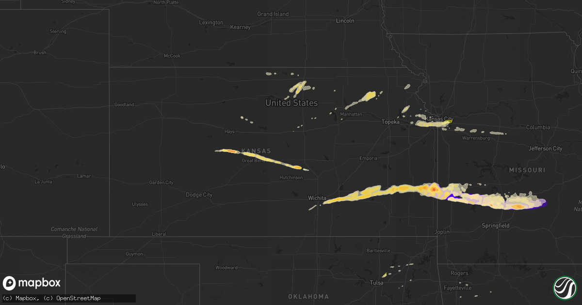 Hail map in Kansas on April 7, 2013