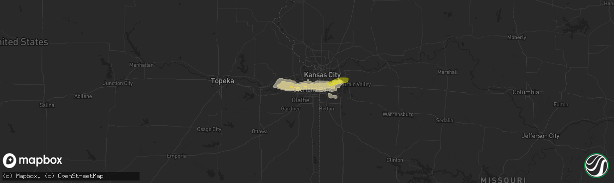 Hail map in Lenexa, KS on April 7, 2013