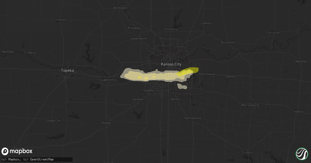 Hail map in Lenexa, KS on April 7, 2013