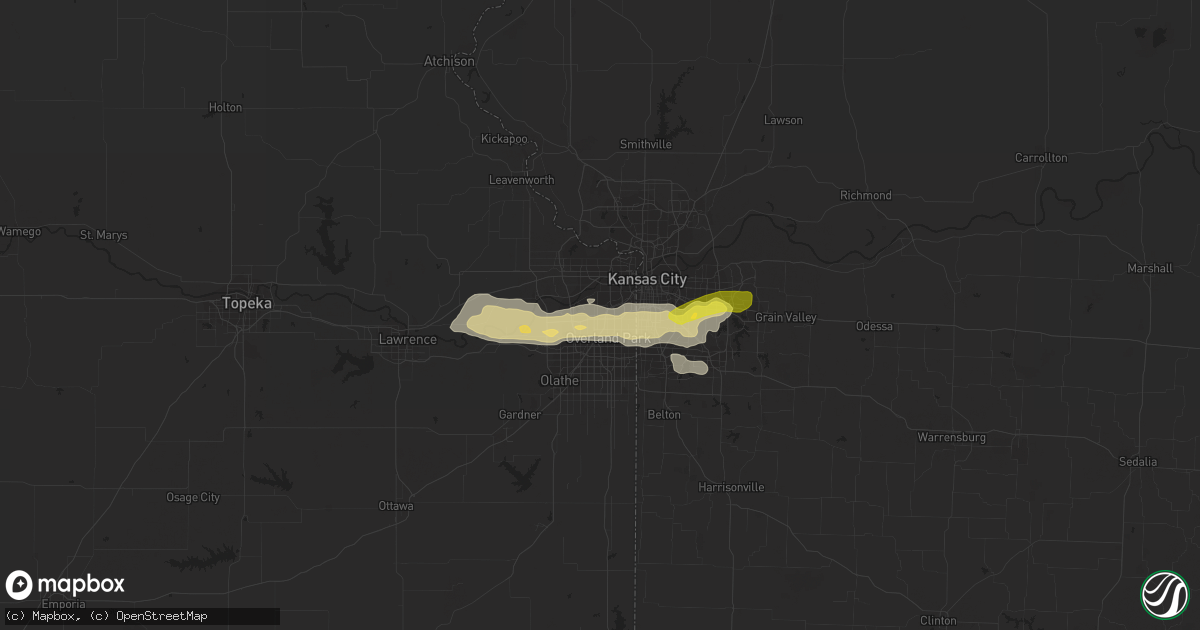 Hail map in Shawnee, KS on April 7, 2013