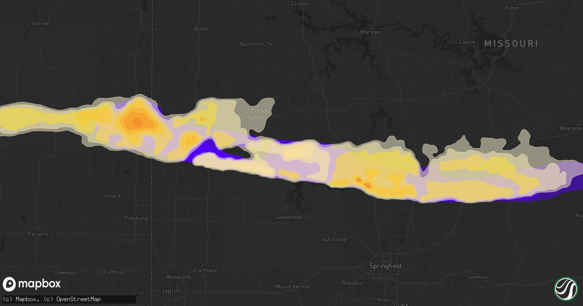 Hail map in Stockton, MO on April 7, 2013