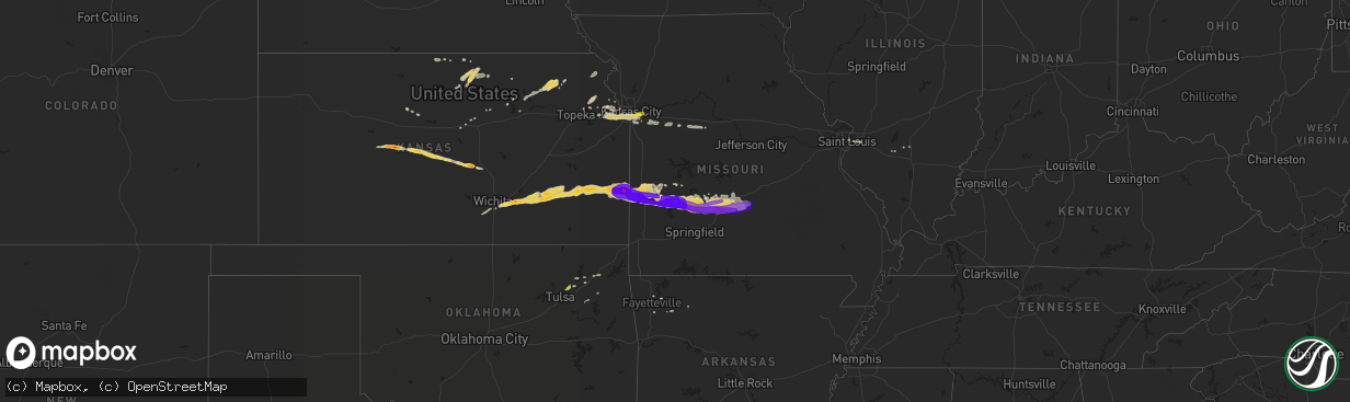 Hail map on April 7, 2013