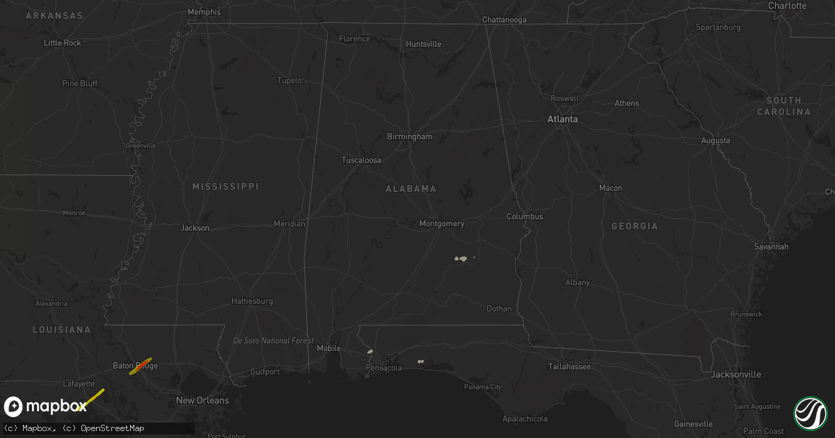 Hail map in Alabama on April 7, 2014