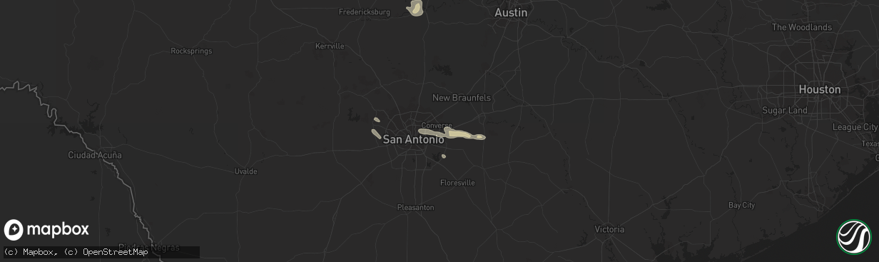 Hail map in Converse, TX on April 7, 2014