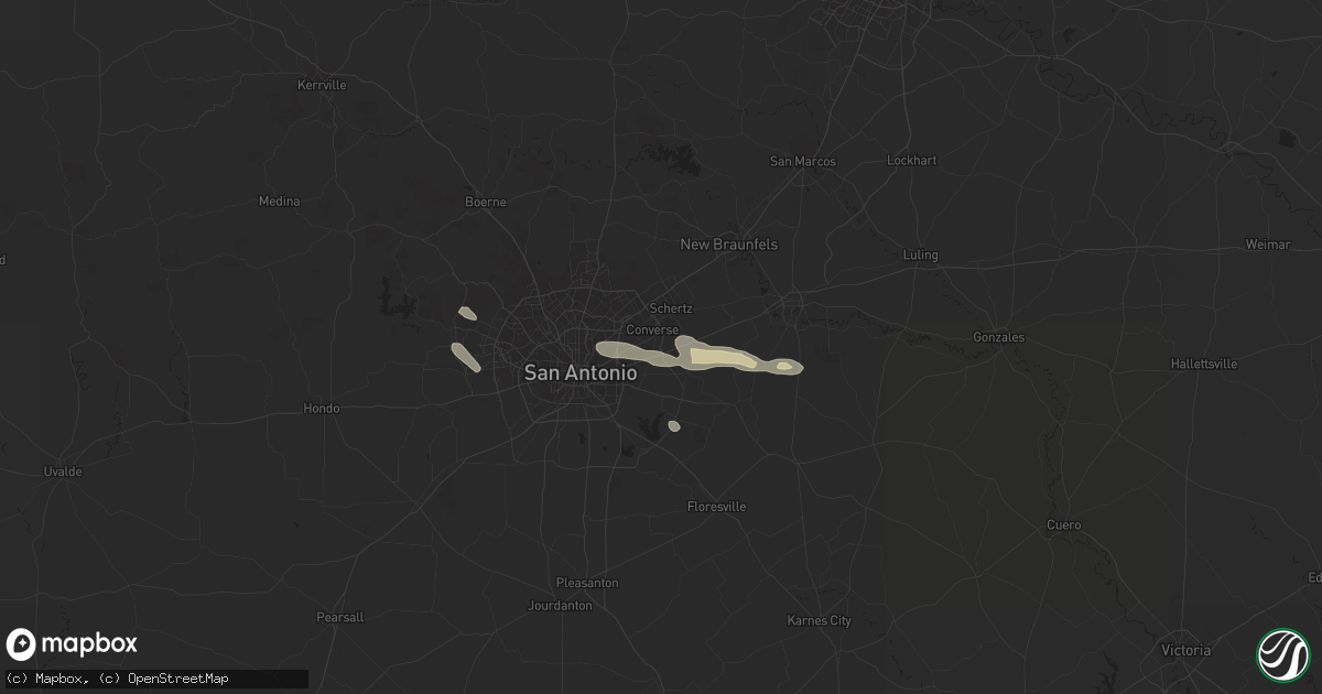 Hail map in Converse, TX on April 7, 2014