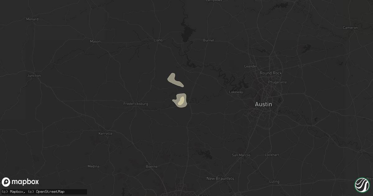 Hail map in Johnson City, TX on April 7, 2014