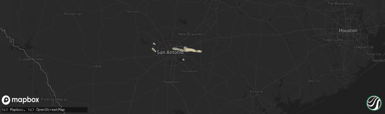 Hail map in La Vernia, TX on April 7, 2014