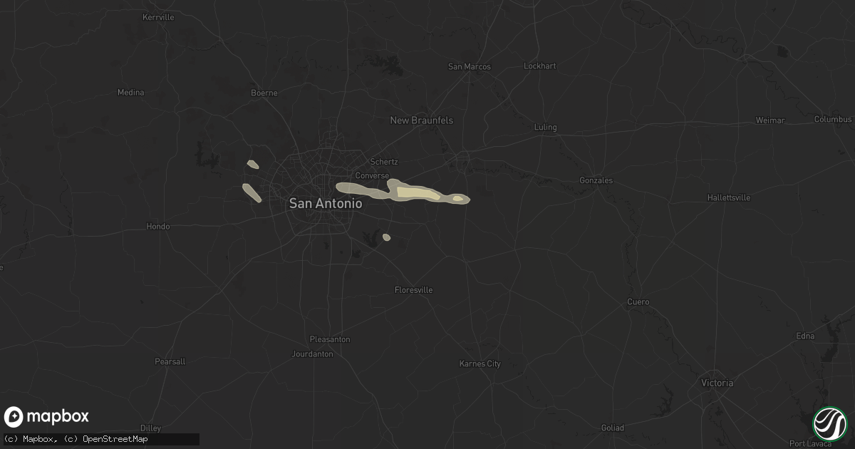 Hail map in La Vernia, TX on April 7, 2014
