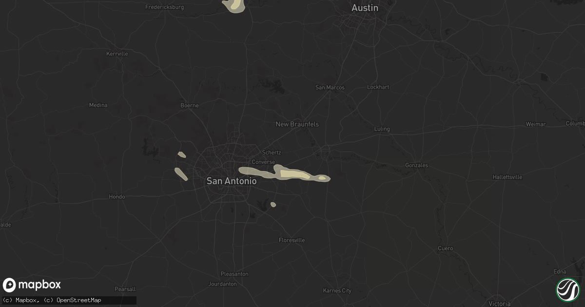 Hail map in Marion, TX on April 7, 2014