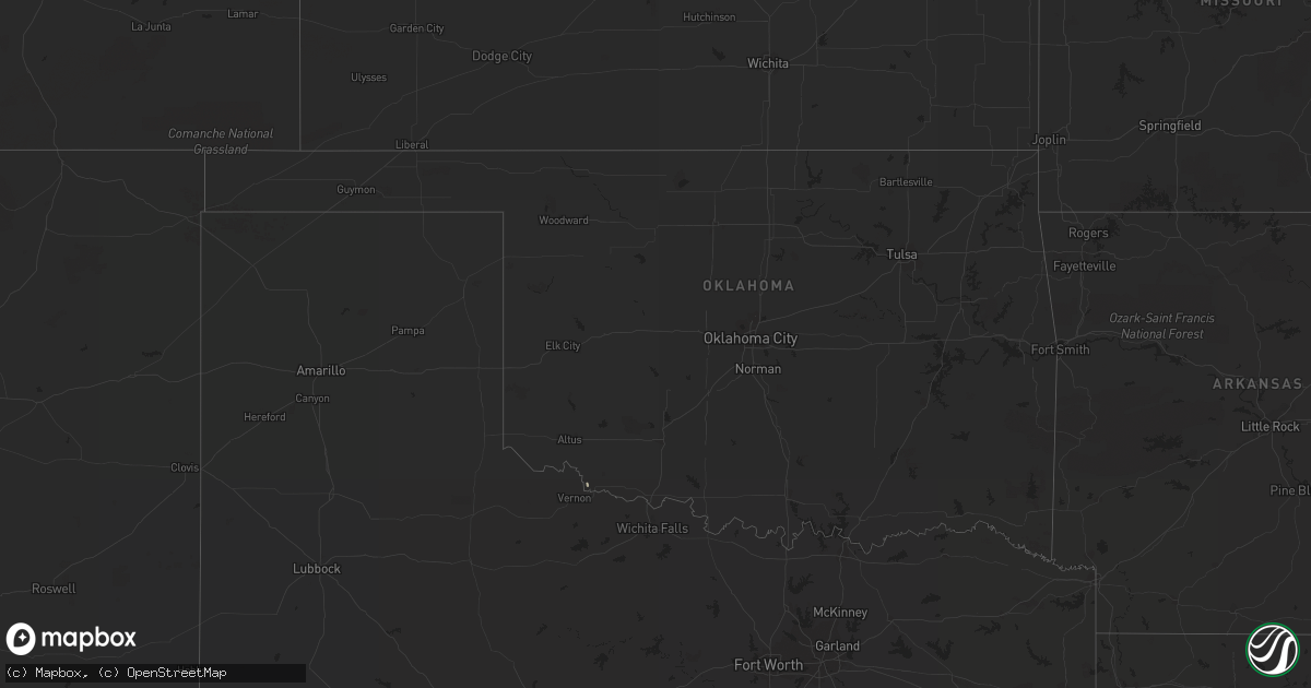 Hail map in Oklahoma on April 7, 2014