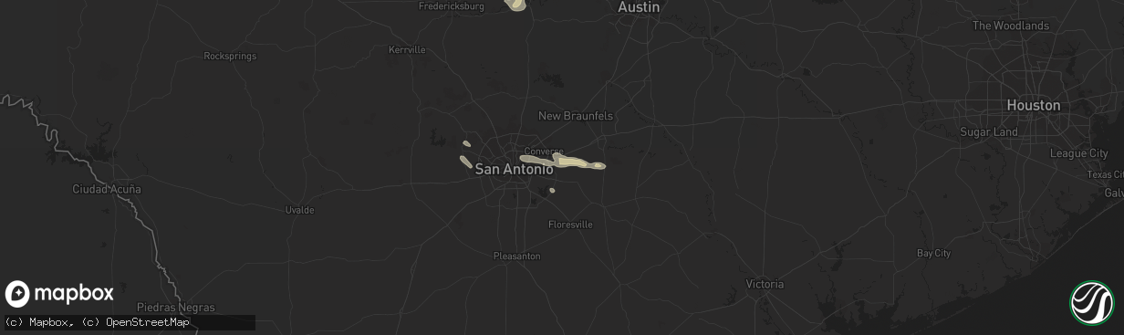 Hail map in Saint Hedwig, TX on April 7, 2014