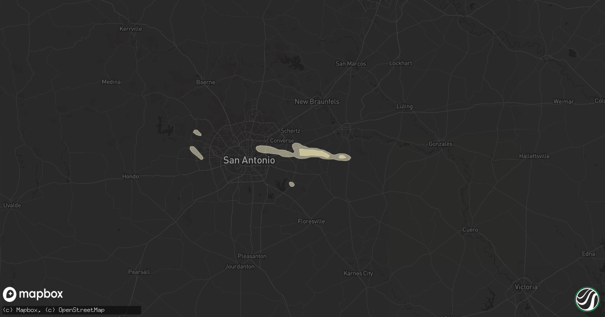 Hail map in Saint Hedwig, TX on April 7, 2014