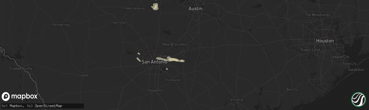 Hail map in Seguin, TX on April 7, 2014