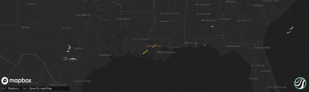 Hail map on April 7, 2014