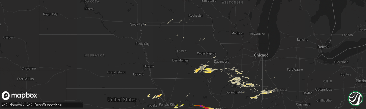 Hail map in Iowa on April 7, 2015