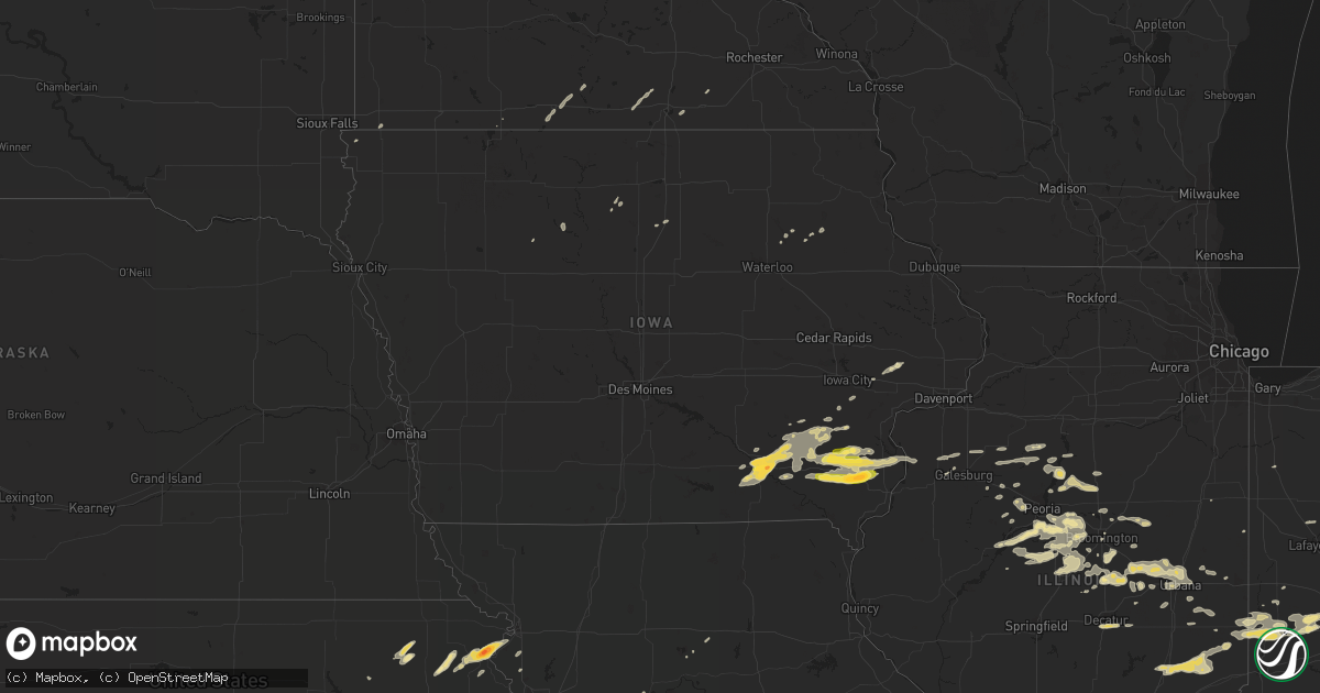 Hail map in Iowa on April 7, 2015