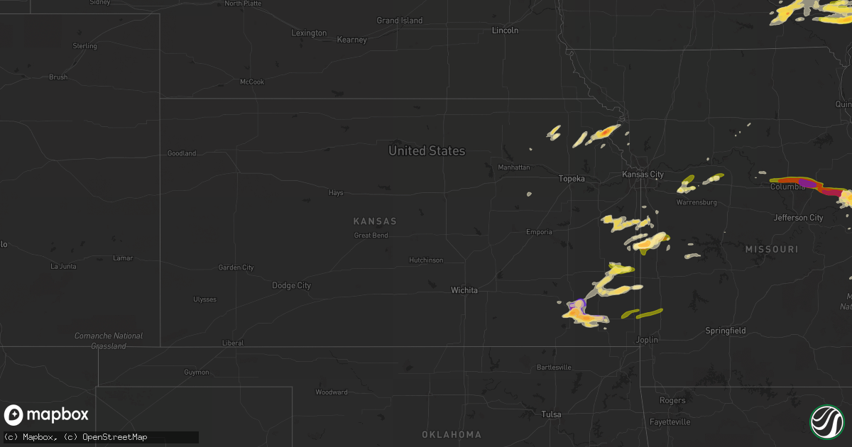 Hail map in Kansas on April 7, 2015
