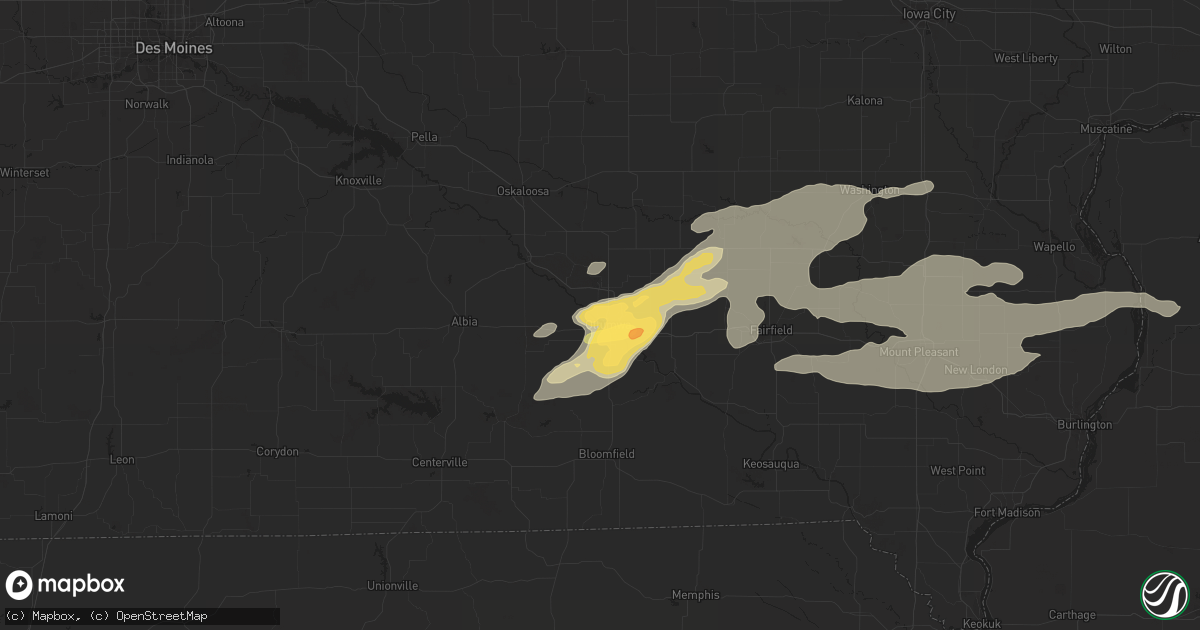 Hail map in Ottumwa, IA on April 7, 2015