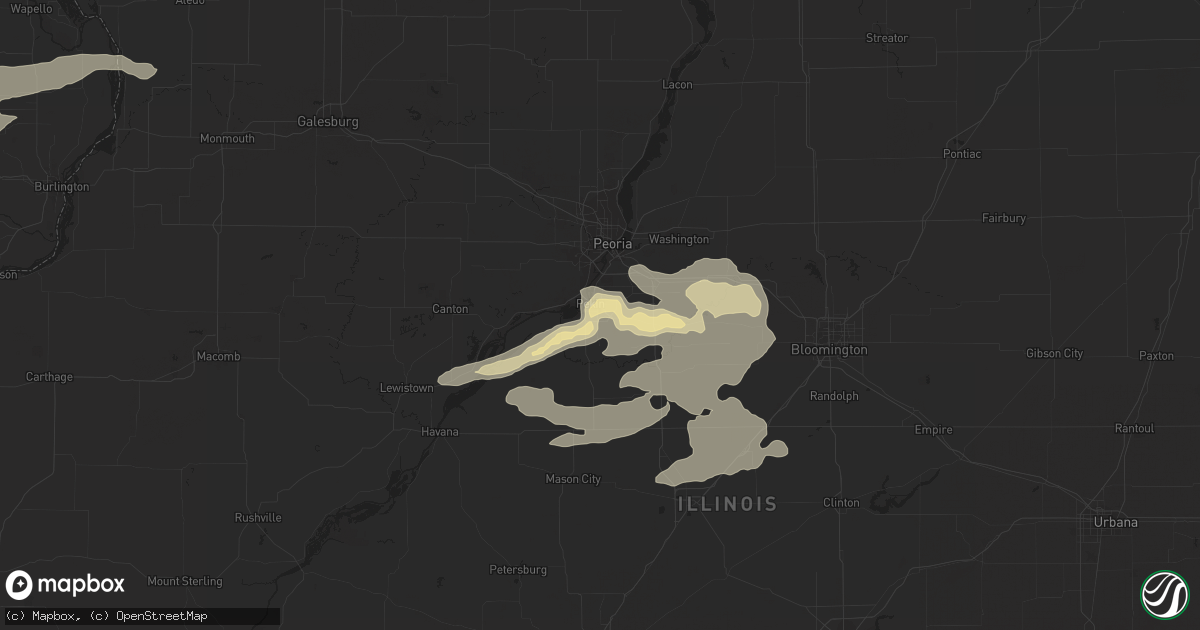 Hail map in Pekin, IL on April 7, 2015