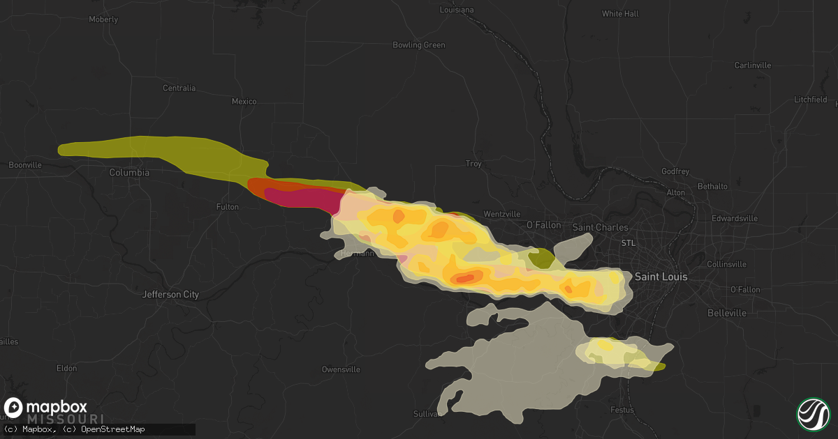 Hail map in Warrenton, MO on April 7, 2015