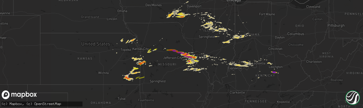 Hail map on April 7, 2015