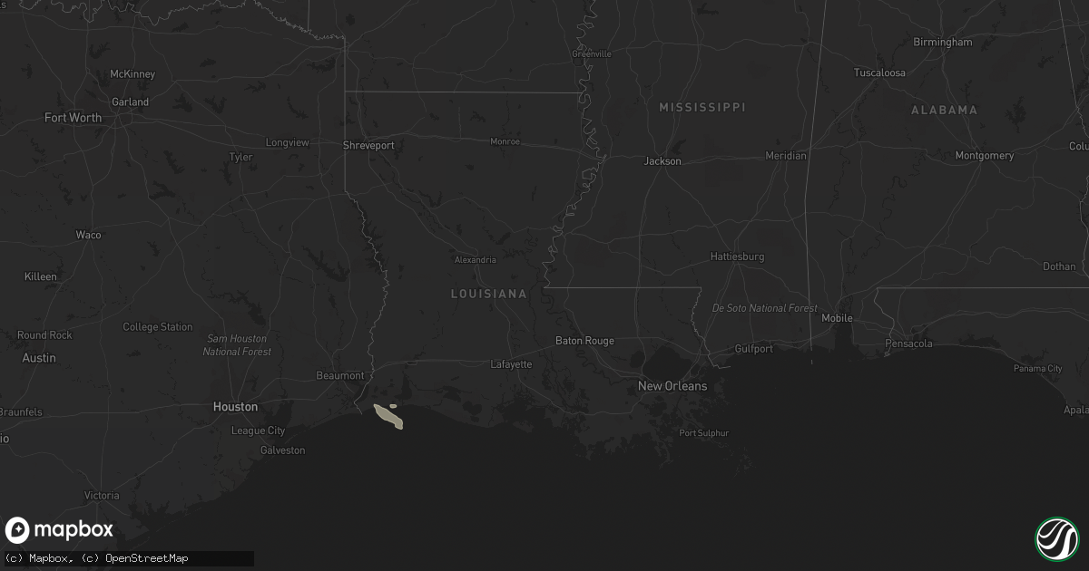 Hail map in Louisiana on April 7, 2018