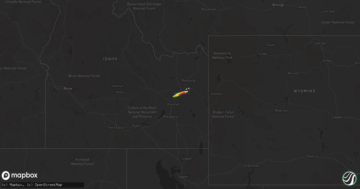 Hail map on April 7, 2018