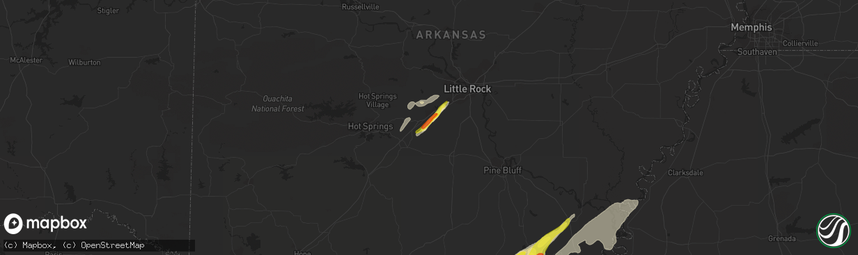 Hail map in Benton, AR on April 7, 2019