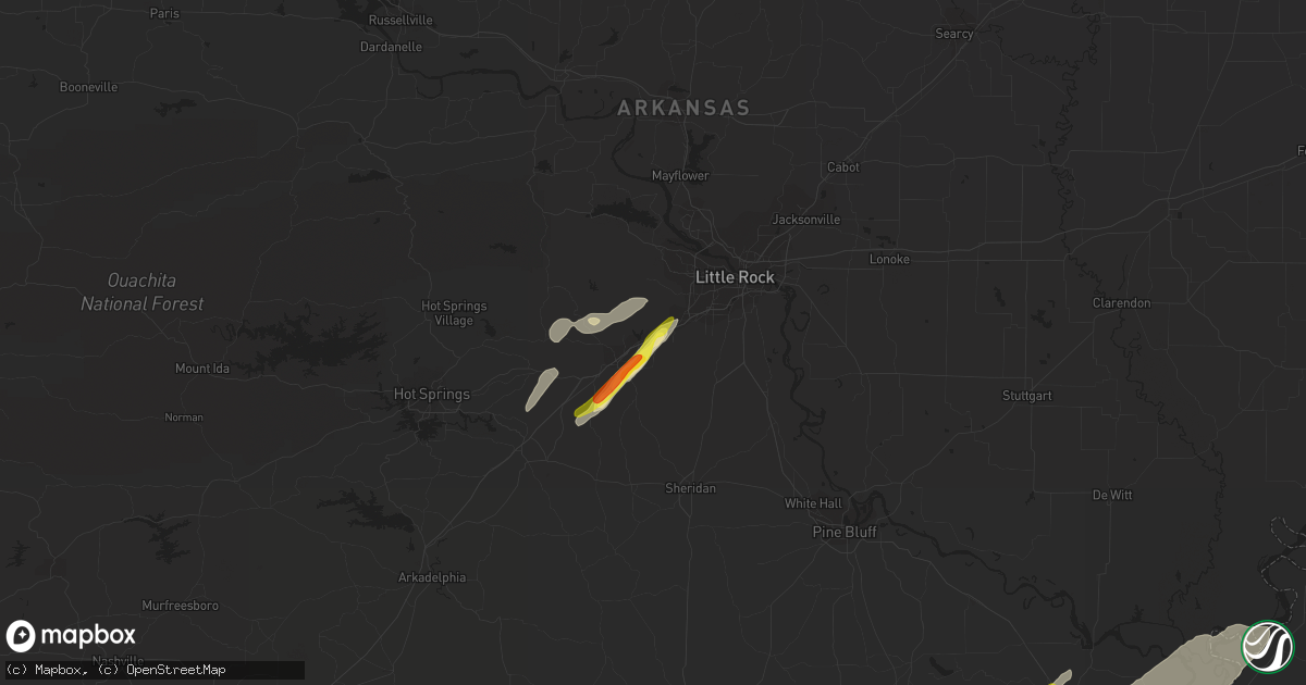 Hail map in Bryant, AR on April 7, 2019