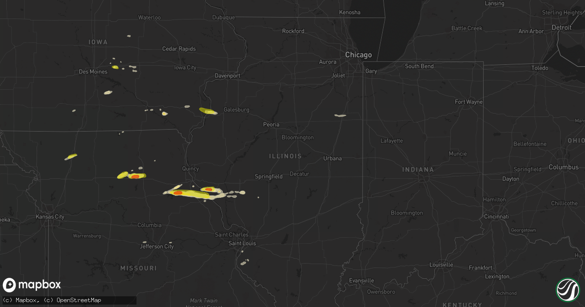 Hail map in Illinois on April 7, 2019