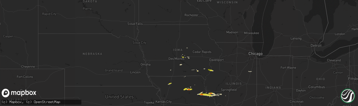 Hail map in Iowa on April 7, 2019