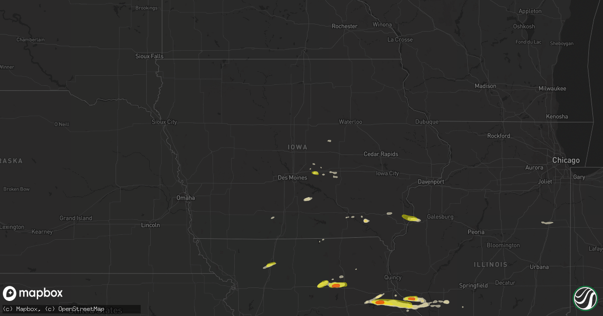 Hail map in Iowa on April 7, 2019