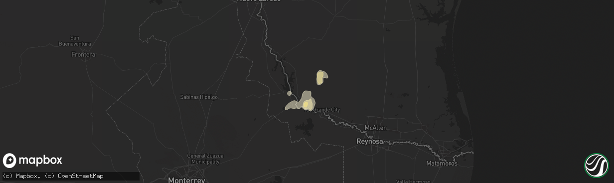 Hail map in Roma, TX on April 7, 2019