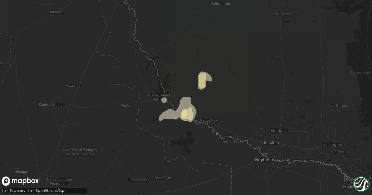 Hail map in Roma, TX on April 7, 2019