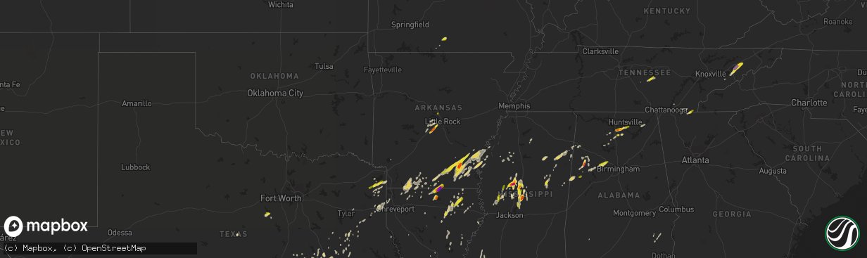 Hail map on April 7, 2019