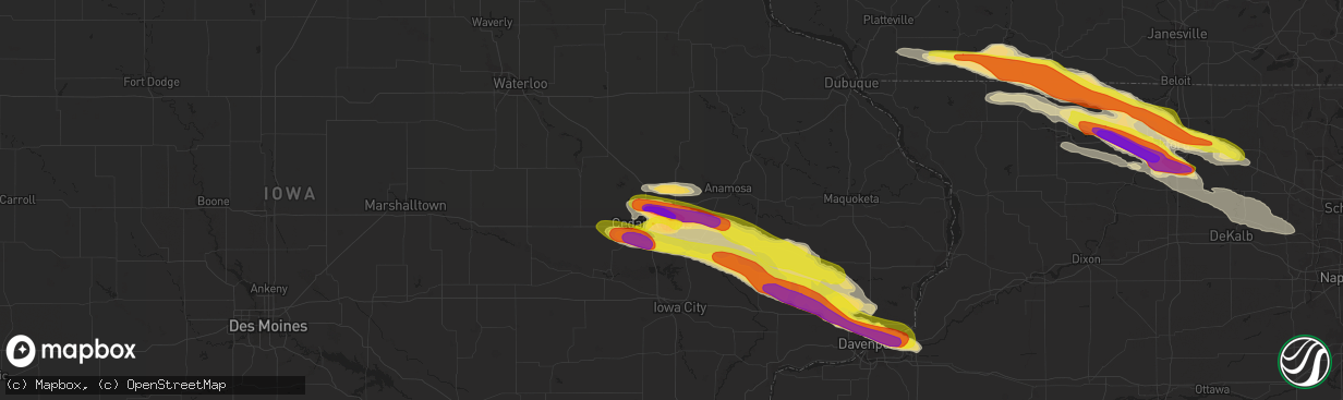 Hail map in Marion, IA on April 7, 2020