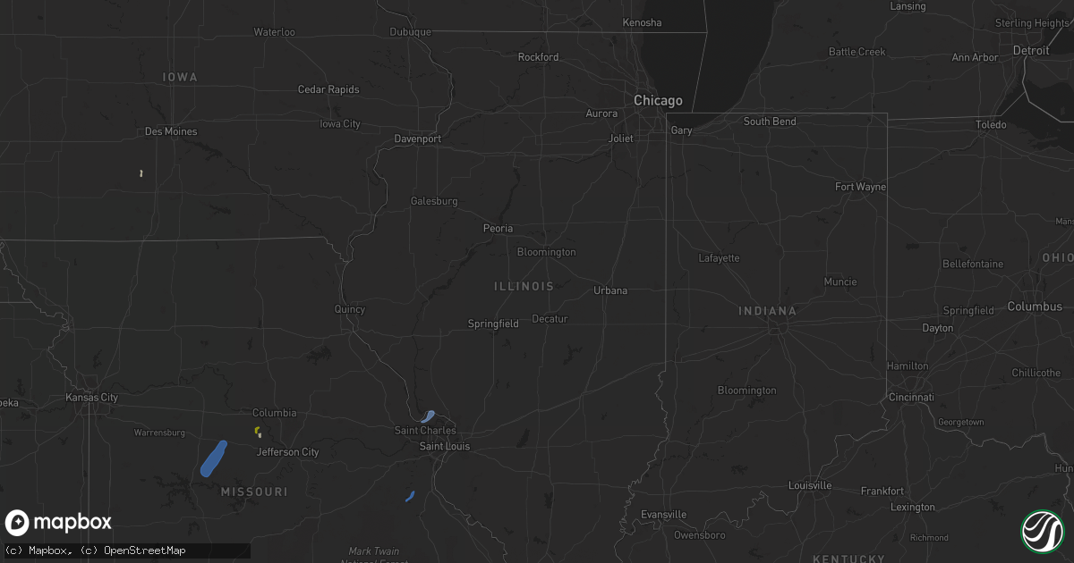Hail map in Illinois on April 7, 2021