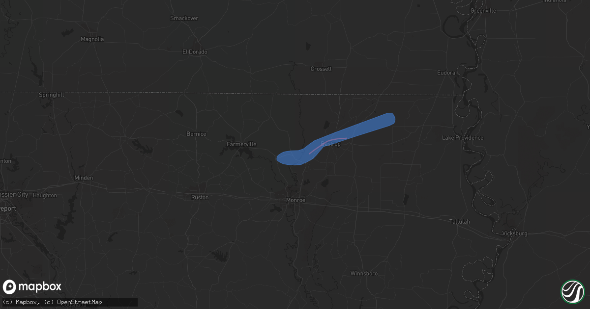 Hail map in Sterlington, LA on April 7, 2021