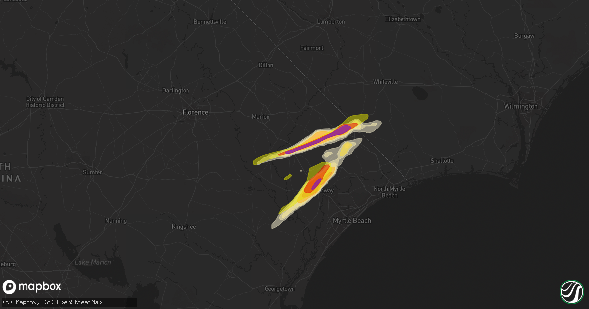 Hail map in Galivants Ferry, SC on April 7, 2022
