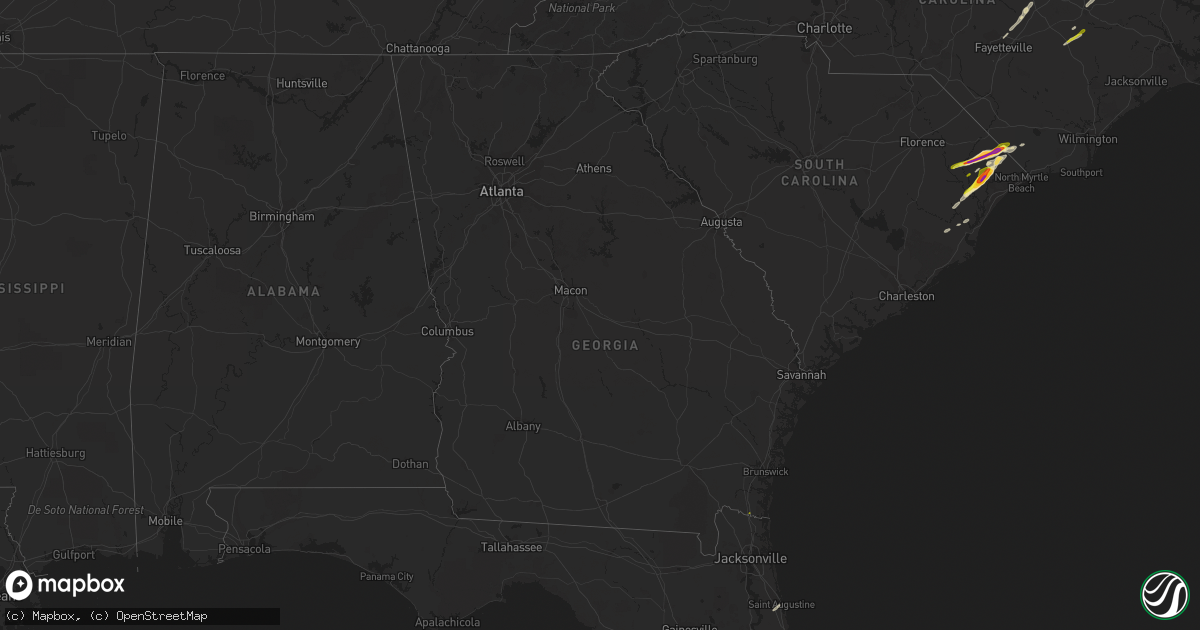 Hail map in Georgia on April 7, 2022