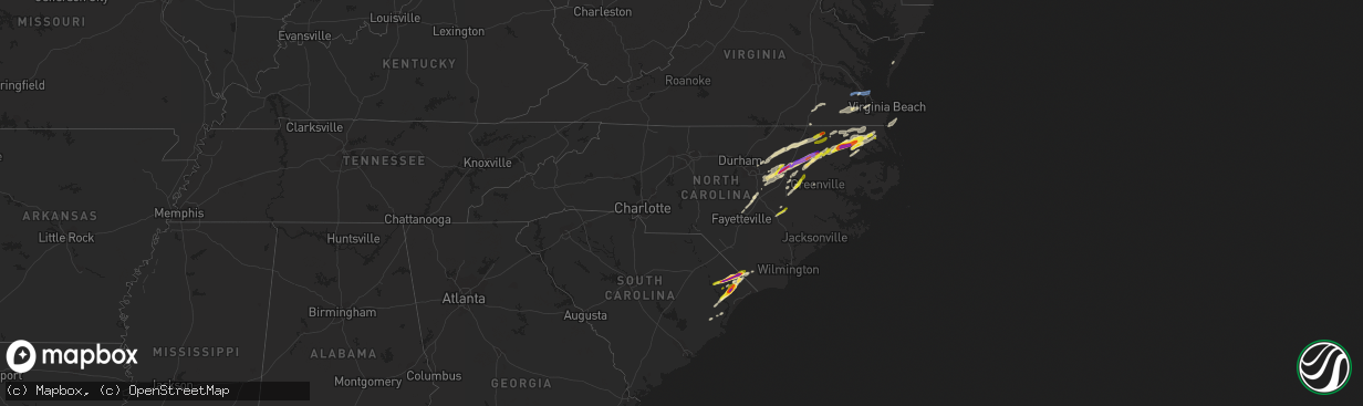 Hail map in North Carolina on April 7, 2022
